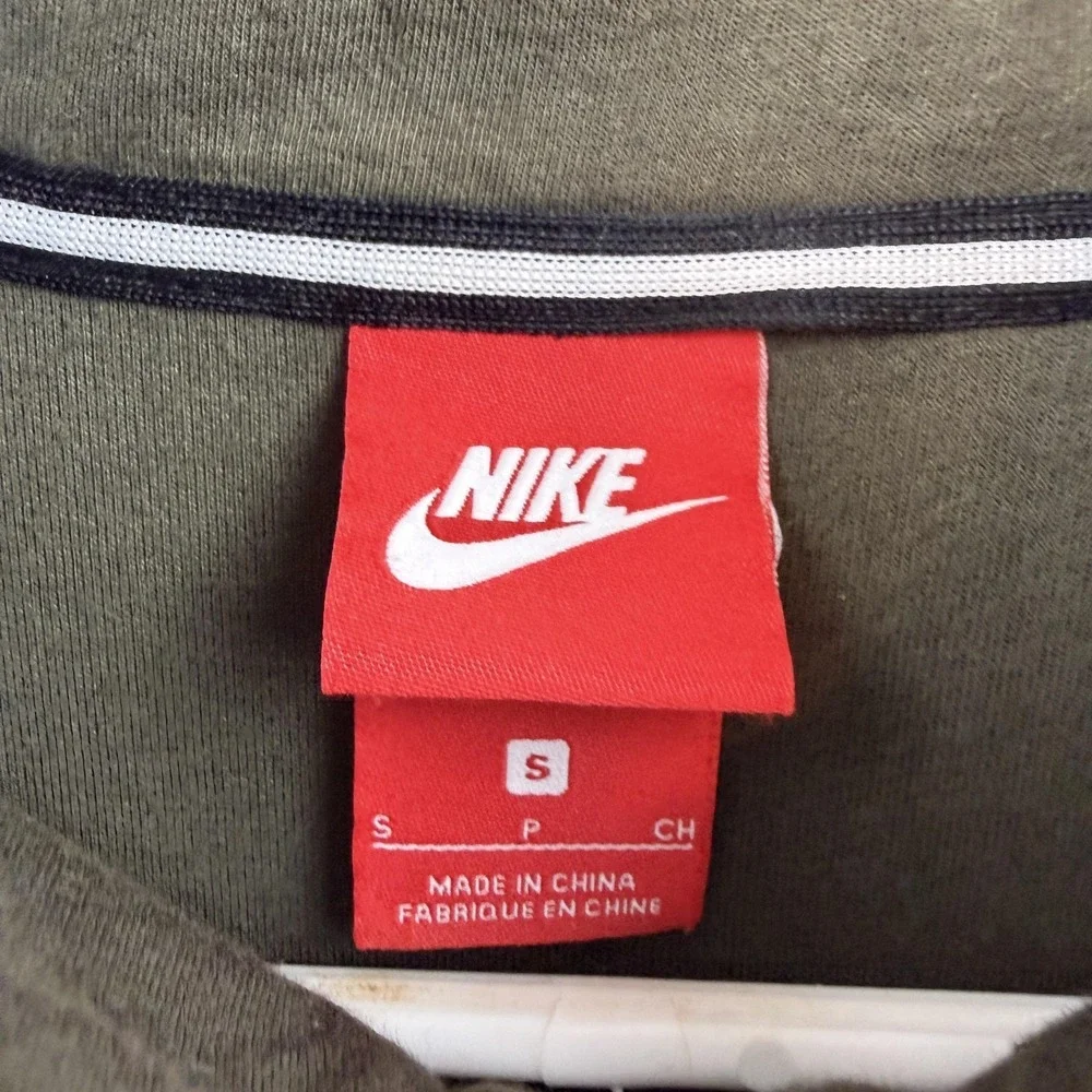 Nike Jacket Boys Youth‎ Small Green Track Full Zip Retro Stripe Sleeve Logo
